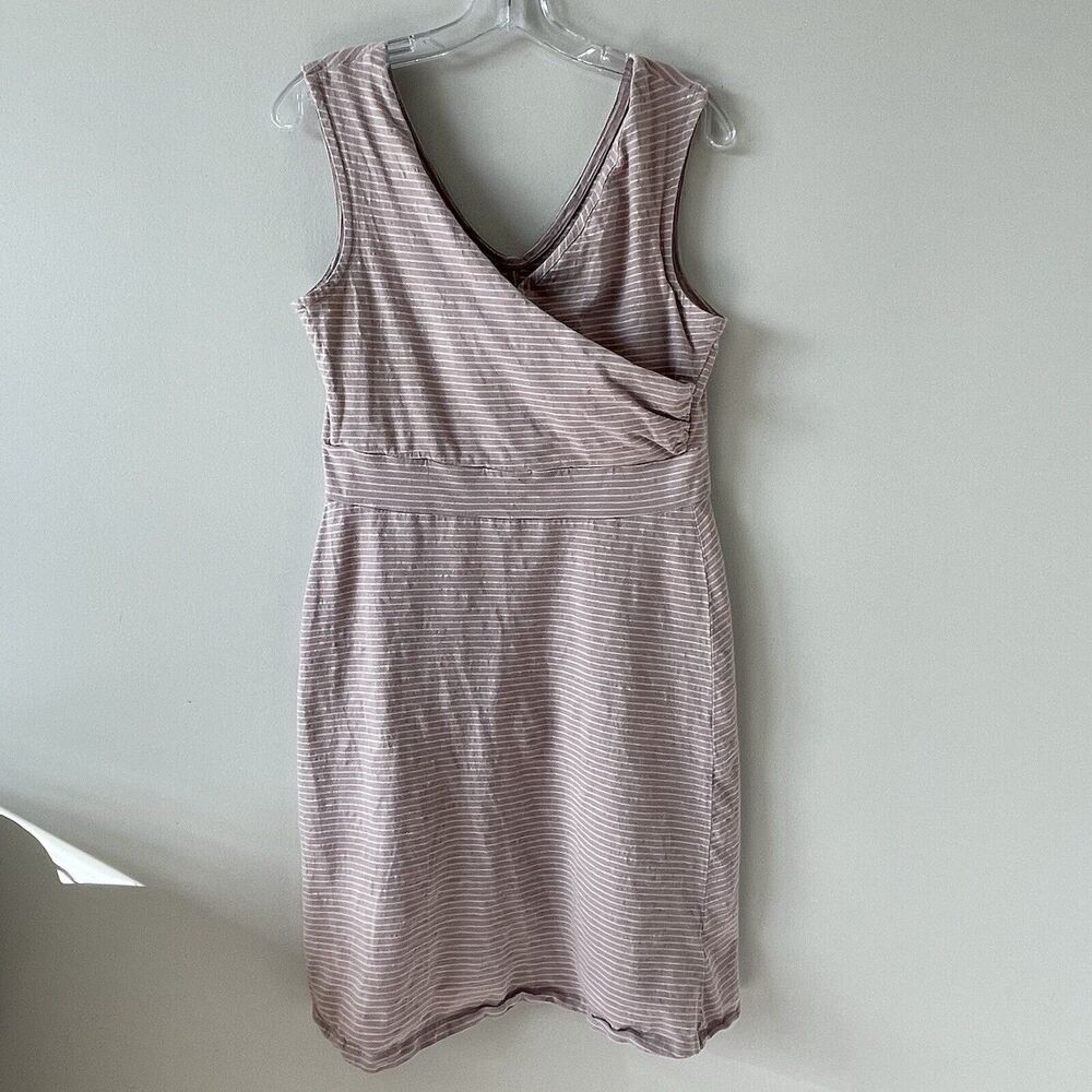 Patagonia Womens Porch Song Dress Large Pink Tank Stripes Casual Basic 59130